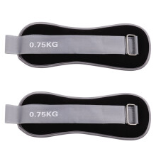 Set mit 2 Handgelenk-/Fußgelenkgewichten À 750 G für Damen und Herren, Modulare Beingewichtsbänder für Yoga, Walking, Joggen und Aerobic, Schwarz