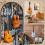 2 St. Bull Gitarr Väggmonterade Gitarrställ, Väggmonterat Gold Bull Art Ukulele Krokställ för Elgitarrförvaring 5