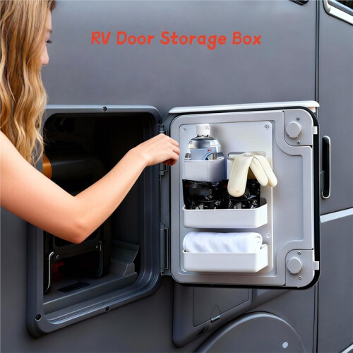 RV Door Organizer Storage Box - ABS Compartment for Motorhome Caravan Van Storage Box 2