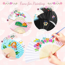 10 Stuks Papieren Handwaaiers, 21 cm Opvouwbare Bamboe Waaiers, Handwaaiers voor Huwelijksbedankjes, Babyshower, Verkoeling in de Zomer