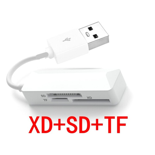 USB Card Reader /TF/XD 3 in 1 Multi-Function  Plug and  High Speed Memory Card Reader Convertert 2