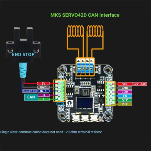 SERVO42D 40 CAN MT NEMA17 Stepper Motor Driver for Makerbase CAN 3D Printer Motor Closed Loop for Gen_L FOC Efficient 1