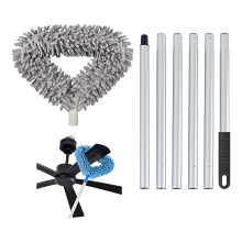 Plumeau efficace en tissu doux avec tige en-Gris clair 3