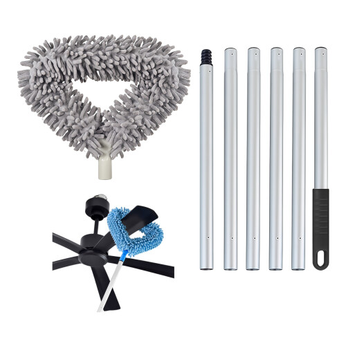 1 Set Teleskop-Staubwedel, ergonomischer Griff,-Hellgrau 3