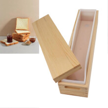 Silicone Soap Loaf Mould 2200ml with Wooden Box 45.6x11x6.8cm
