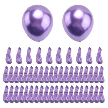 50 Szt. 10-Calowych Metalicznych BalonóW Lateksowych Gruby Chrom BłYszcząCy Metal PerłOwy Balon Globos do Dekoracji Imprez - Fioletowy
