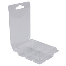 100 Packs Wax Melt Clamshells Molds Square, 6 Cavity Clear Plastic Tray for Candle-Making & Soap