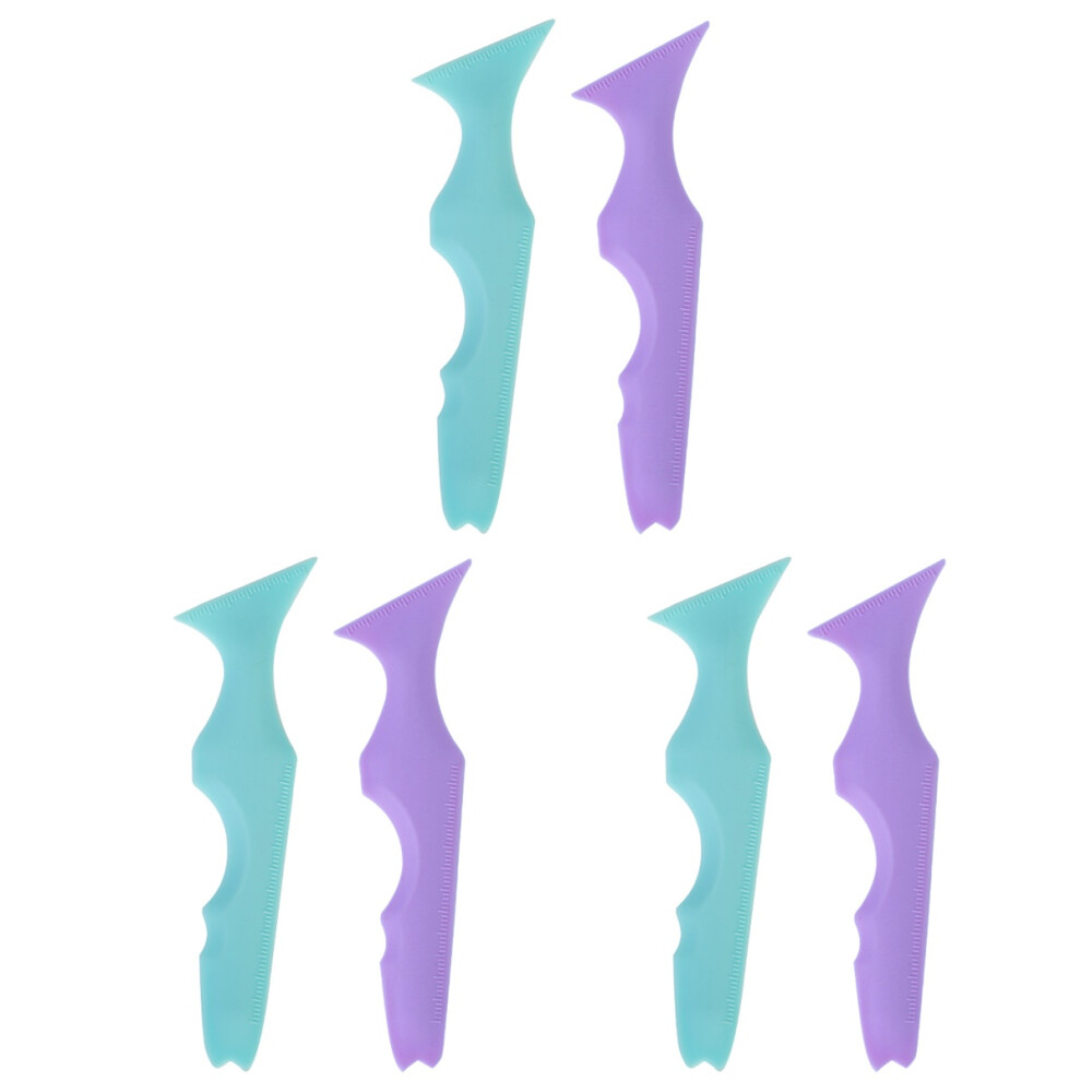 Solustre 6Pcs Makeup Stencils Silicone Eyeliner Eyebrow Aid Multi-Function Tool