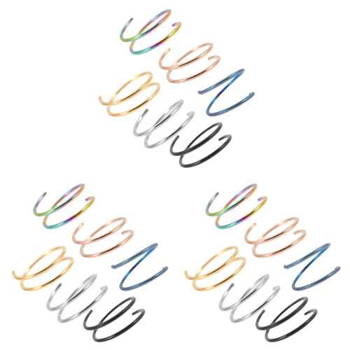 18Pièces Boucles Nez Acier Inoxydable Mode 1