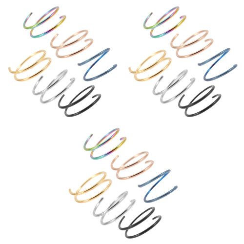 18Pièces Boucles Nez Acier Inoxydable Mode 2