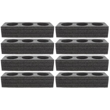 8Pcs Multi-Hole Cup Tray Black Pearl Cotton Beverage Takeout Carrier