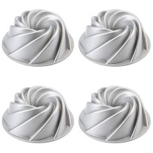4pcs 9-Inch Non-Stick Fluted Cake Pan Round Cake Pan Specialty and Novelty Cake Pan