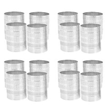 80Pcs Circular Tart Rings with Holes Fruit Pie Quiches Cake Mousse Kitchen Baking Mould Perforated Cake Mousse Ring 8cm
