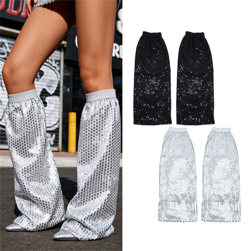 Disco Styles Stage Accessories Costume Leg Sleeves-Silver 2