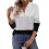 Women's Color Block Hooded Sweatshirt Long Sleeve Pullover-L 3