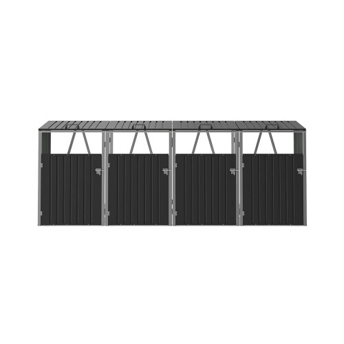 Garden Metal 4 Bin Storage Shed Garbage Can Storage 2