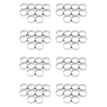 80 Pack 5cm Stainless Steel Tart Ring, Heat-Resistant Perforated Cake Mousse Ring, Round Ring Baking Doughnut Tools