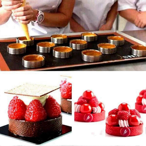 60 Pack Stainless Steel Tart Rings,Perforated Cake Mousse Ring,Cake Ring Mold,Round Cake Baking Tools 6cm 1