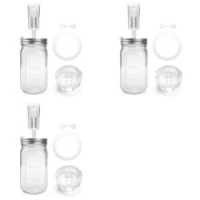 3X 32 Oz Mason Jar Fermentation Kit, Fermentation Jar, Fermentation Lid, Fermenting Weights and Airlocks