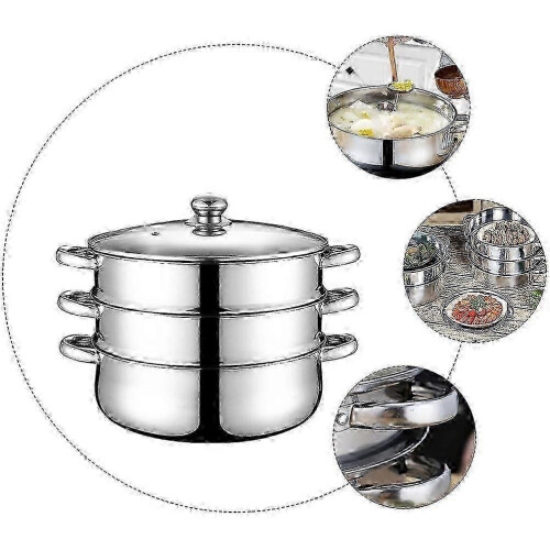 Thickened Stock Pot Stainless Steel Home Use Steaming 28cm 1 Set 1