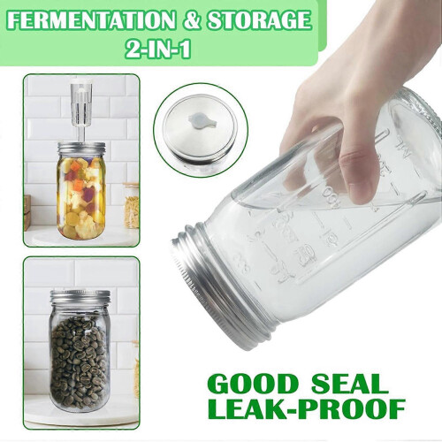 3X 32 Oz Mason Jar Fermentation Kit, Fermentation Jar, Fermentation Lid, Fermenting Weights and Airlocks 2