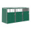 Garden Metal 3 Bin Storage Shed Garbage Can Storage, Green 3
