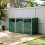Garden Metal 3 Bin Storage Shed Garbage Can Storage, Green 1