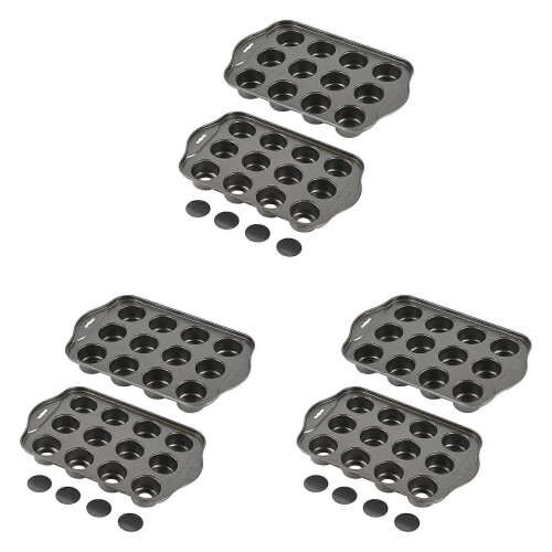 6 Pack Mini Muffin Cheesecake Pan with Removable Bottom, 12 Cavity Nonstick Cupcake Pan
