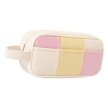 Organisateurs de maquillage de voyage pratiques en velours-Beige
