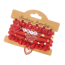 Ensemble de bracelets à la mode en argile douce et en alliage,-3
