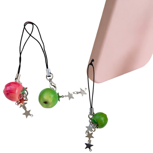 Breloque étoile en forme de pommes miniatures, tendance,-Rouge 2
