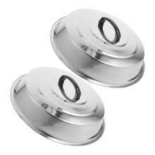 Silver Stainless Steel Wok Lid for Cooking Including 2Pcs Pot Covers
