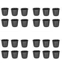 Canele Mold, Cannele Muffin Cup, 24Pcs Non-Stick Cannele Mould Gray-Black Canneles