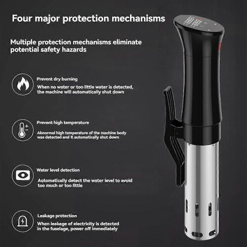 Vacuum Sous Vide Cooker 1100W Immersion Circulator Cooker with Adjustable Clamp Precise Temperature 1