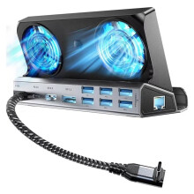 11 in 1 Docking Station with Dual Cooling Fans for  ,4K 60 Hz 1080P 100W PD for  Ally//Legion Go