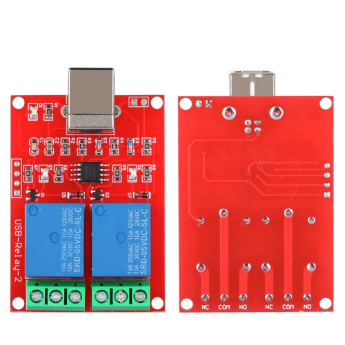 2-Channel 5V USB Relay Module - PC Smart Switch Controller Expansion Board