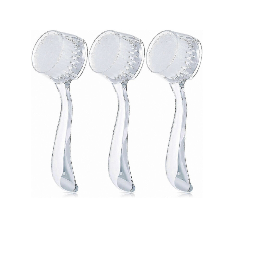 Soft bristle facial cleansing brush with an acrylic handle, gentle exfoliation and skincare
