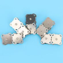 Magnet-Druckknöpfe 10er-Set Metall für Kleidung & Taschen (Bright White)