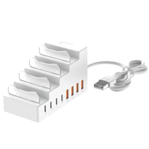 66W 4USB+4Type-C 8Ports Socket Bracket Charger for Phone Laptop Computer USB Interface Extender Multi-Functional HUB