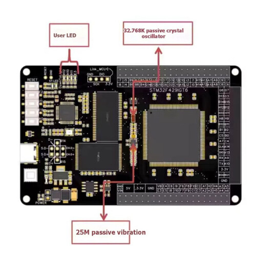 STM32 Development Board STM32F429IGT6 Integrated Downloader ST-LINK Serial Port Module