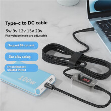 USB C to Power Boost Cable Type C to 5V/9V/12V/15V/20V PD100W Fast Charging Step- Converter Cord for Wifi Router