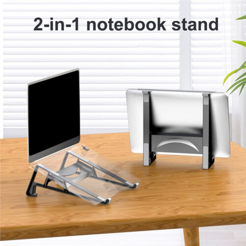 Suporte Vertical 2 em 1 para Laptop, em Liga de Alumínio, Dobrável e Ajustável, Compatível com Tablets de 11 A 17,4 Polegadas. 1