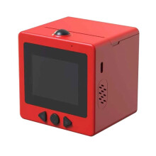 AI Voice Sticker Printer with Display Screen Thermal Label Printer, Inkless Portable Pocket Printer for Kids Red