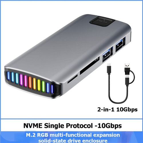 M.2 Expansion Dock NVMe HUB Extern Hårddiskhölje 10 Gbps SSD-Hölje för M2 Solid State-Disk