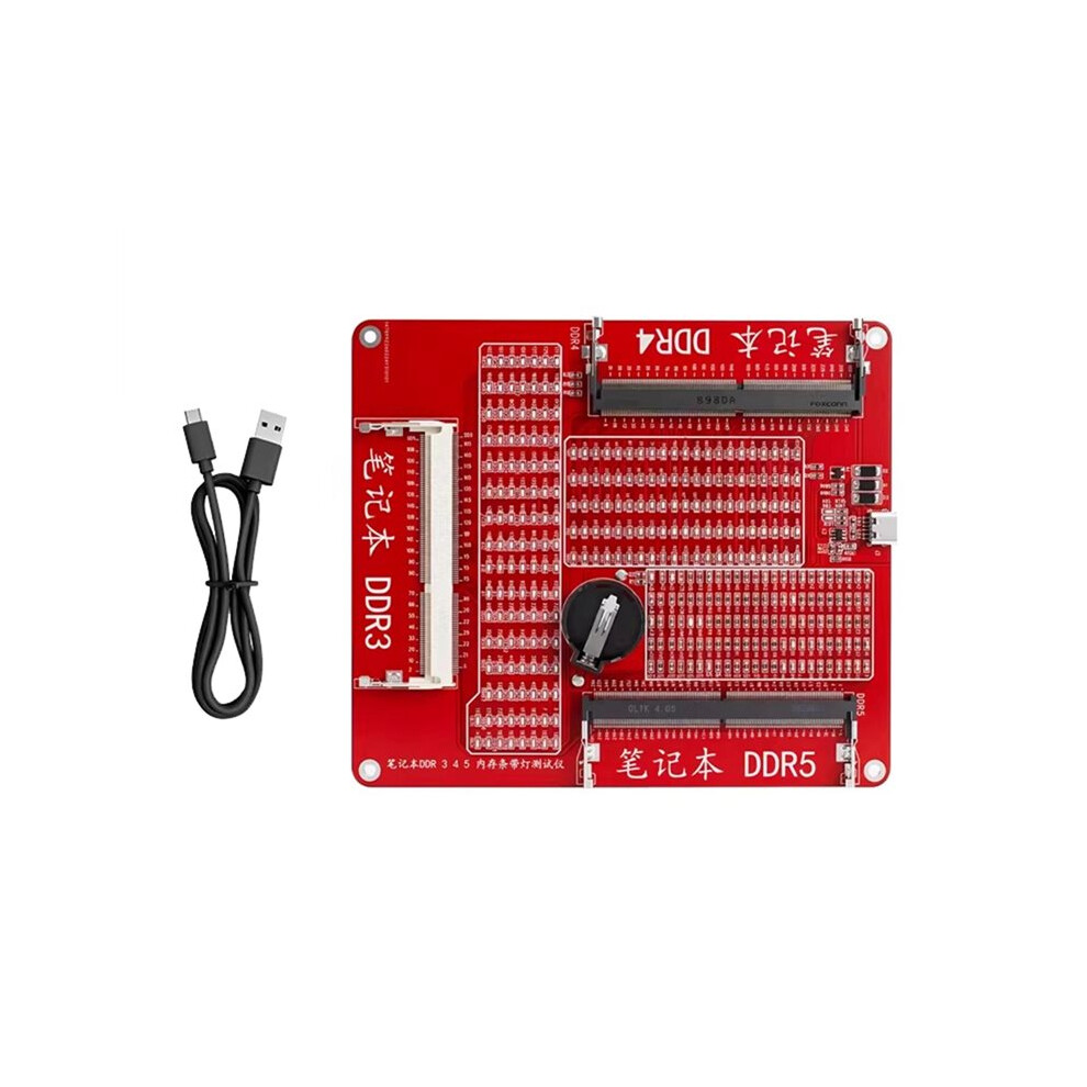 Ddr3/4/5 Memory Tester Universal Ram Module Analyzer Troubleshooting Tool For Laptop Desktop Server Computer Red 4713011103917