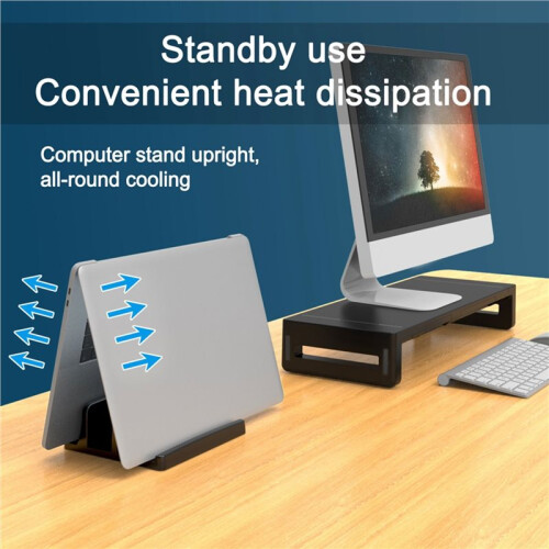 Suporte Vertical para Laptop, Suporte de Mesa com 2 Slots e Estação de Acoplamento para Laptop, Compatível com para , Tablet e Celular - 2