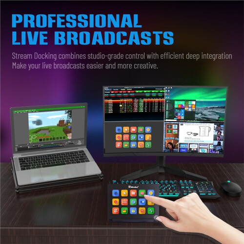 Mirabox HSV293 V3 Flow Deck Visual  Keyboard Custom Buttons 15-Key LCD Button Screen Live Streaming Console