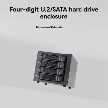 Gabinete para 4 Discos Rígidos de 3,5 Polegadas com 4 Baias para Discos Rígidos U.2/ e Módulo Hot-Swappable de 3 Baias para Unidades Ópticas e de