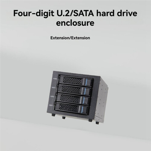 Gabinete para 4 Discos Rígidos de 3,5 Polegadas com 4 Baias para Discos Rígidos U.2/ e Módulo Hot-Swappable de 3 Baias para Unidades Ópticas e de