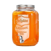 Transparent Glass Jar Wine Bottle Juice Cans with Faucet Sealed Enzyme Barrel Canister